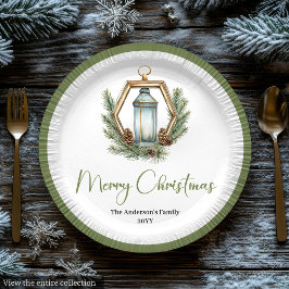 Plato De Papel Simple Bohemian Christmas Lantern in Neutral Plate