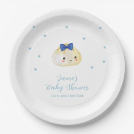 Plato De Papel Simple Boy Little Dumpling Baby Shower