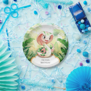 Plato De Papel Simple Cobra Snake Birthday