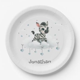 Plato De Papel Simple cute little cartoon zebra