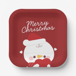 Plato De Papel Simple Diversión pura Feliz Navidad