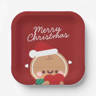 Plato De Papel Simple Diversión pura Feliz Navidad
