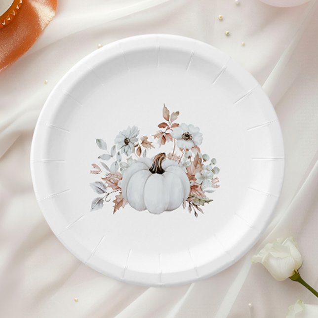 Plato De Papel Simple Elegant White Pumpkin  (Subido por el creador)