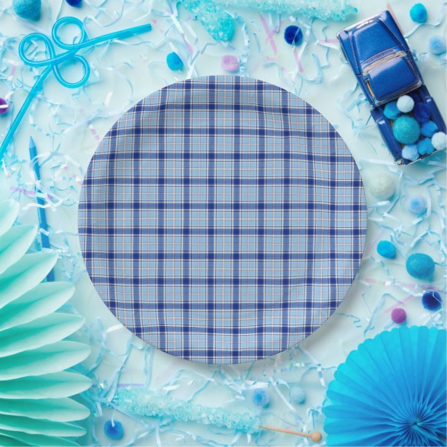 Plato De Papel Simple estilo rústico azul Chake  (Fiesta)