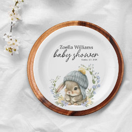 Plato De Papel Simple Forest Woodland Baby Shower Paper Plate