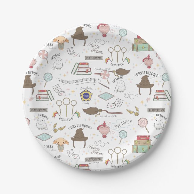 Plato De Papel Simple Harry Potter - Fiesta de Bebé de Dobby (Anverso)