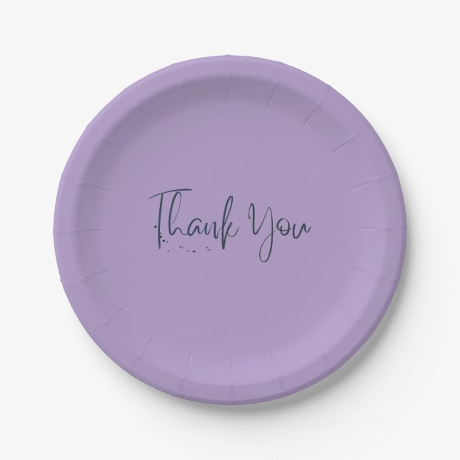 Plato De Papel Simple light purple family picnic paper plates  (Anverso)