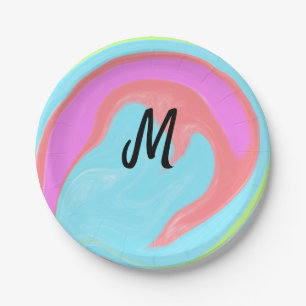 Plato De Papel simple minimal monogram logo personalized baking