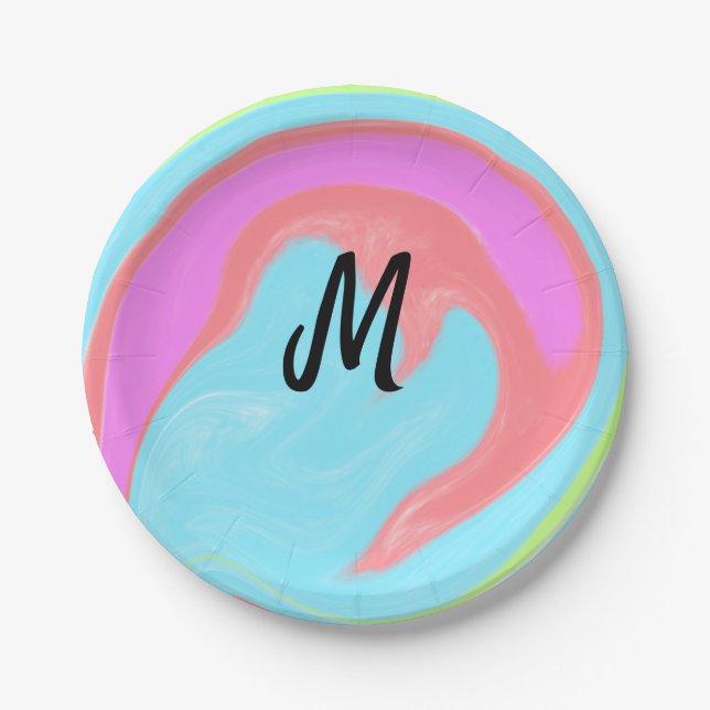 Plato De Papel simple minimal monogram logo personalized baking   (Anverso)