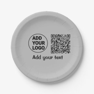 Plato De Papel Simple minimal q r code add logo scan code name te