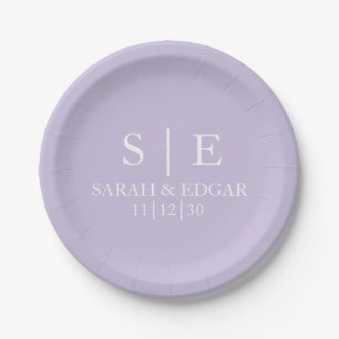 PLATO DE PAPEL SIMPLE MODERNO ESTILIZADO PERSONALIZADO LAVANDA DE
