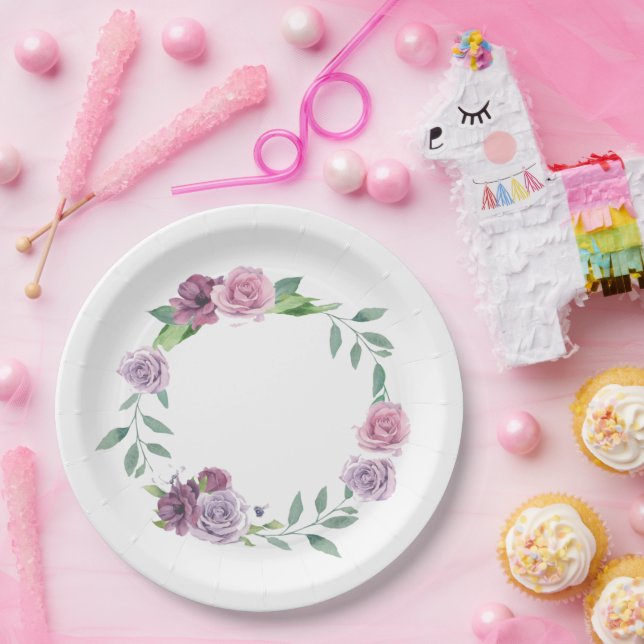 Plato De Papel simple personalizado mínimo añadir su dirección de (Fiesta)