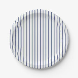 Plato De Papel Simple raya azul fina