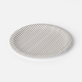 Plato De Papel Simple raya marrón fina