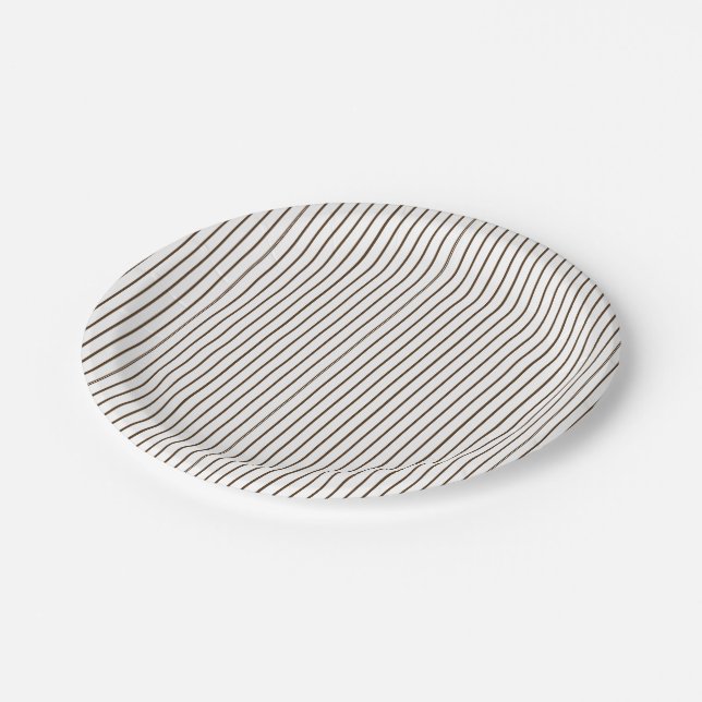 Plato De Papel Simple raya marrón fina (Angular)
