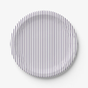 Plato De Papel Simple raya morada fina