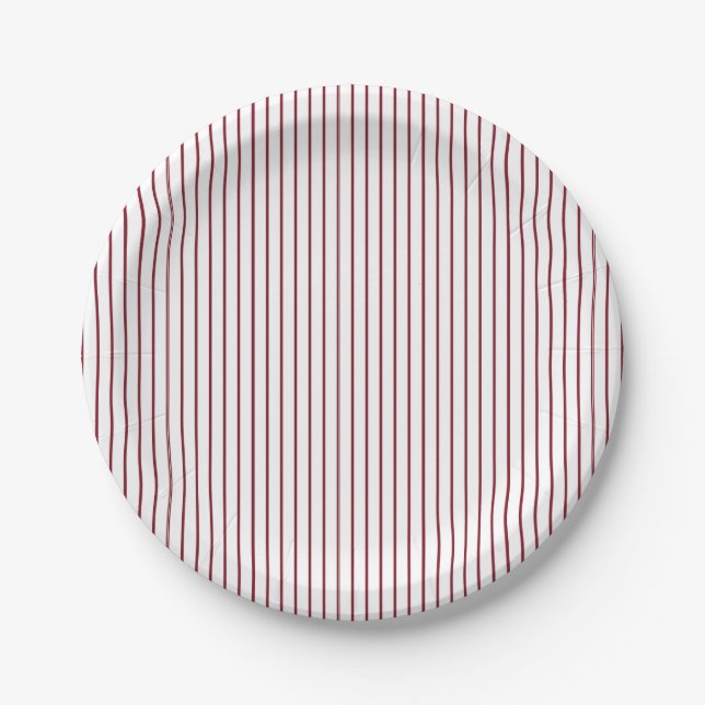 Plato De Papel Simple raya roja delgada (Anverso)