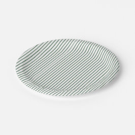 Plato De Papel Simple raya verde fina