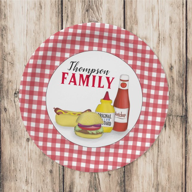 Plato De Papel Simple Red Country Hamburger Hotdog Cute Fiesta (Subido por el creador)