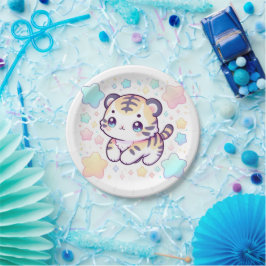 Plato De Papel Simple Sweet Tiger Baby Shower