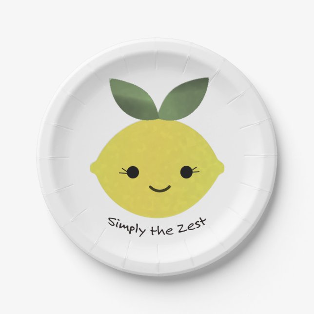 Plato De Papel Simplemente el limón más lindo de Kawaii (Anverso)