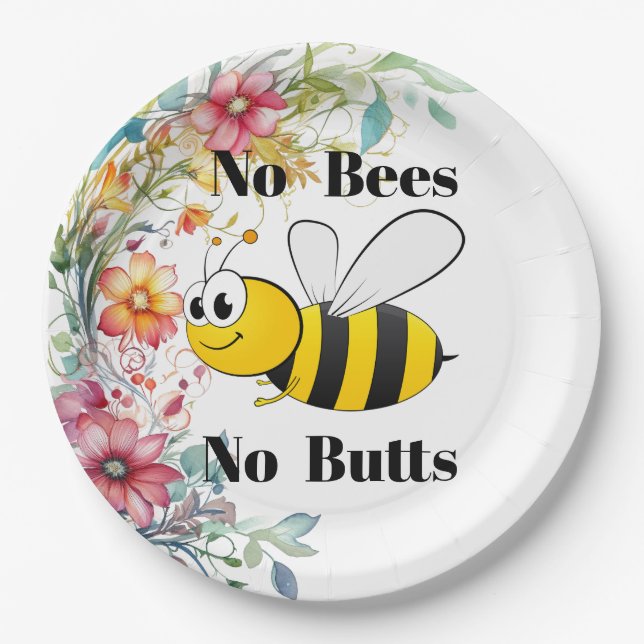 Plato De Papel Sin abejas sin mangas de papel (Anverso)