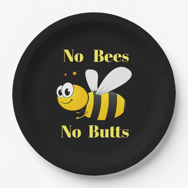 Plato De Papel Sin abejas sin mangas de papel (Anverso)