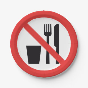 Plato De Papel Sin Comida Y Rótulo Para Bebidas
