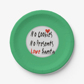 Plato De Papel Sin cookies, sin regalos
