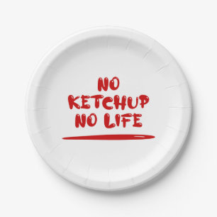 Plato De Papel Sin Ketchup sin vida