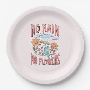 Plato De Papel "Sin lluvia, sin flores"   Floral inspiradora