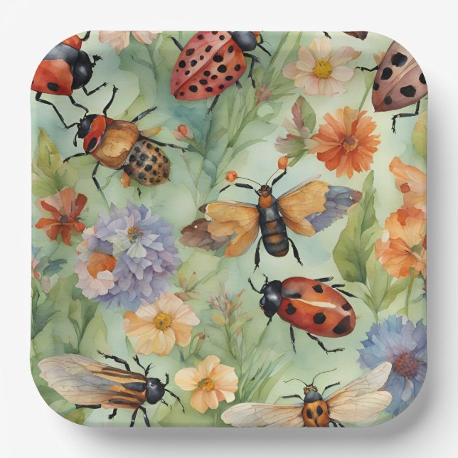 Plato De Papel Sinfonía Botánica de Bug (Anverso)