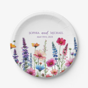 Plato De Papel Sinfonía de Flores Silvestres-Boda-