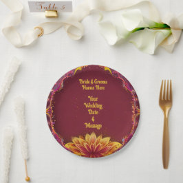 Plato De Papel Sinfonía floral: Colección de elegancia Boda