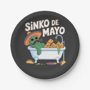 Plato De Papel Sinko de Mayo Cinco De Mayo Cactus Funny