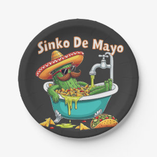 Plato De Papel Sinko de Mayo"Funny Cinco de Mayo Cactus