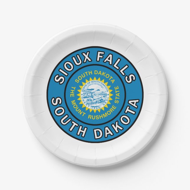 Plato De Papel Sioux Falls Dakota del Sur (Anverso)