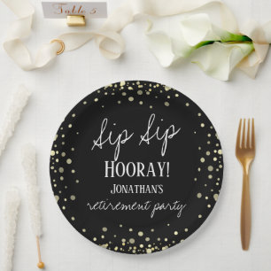 Plato De Papel Sip Sip Hooray Felicitaciones Retirada