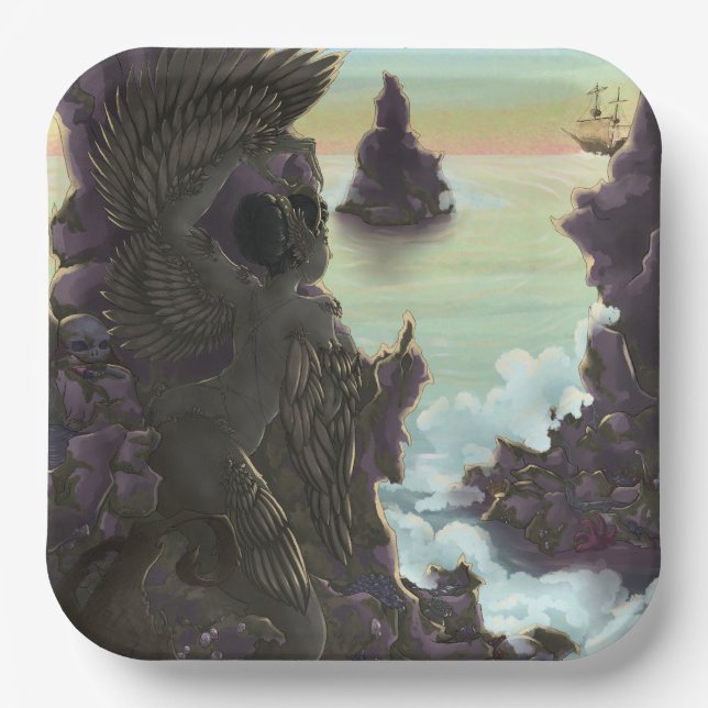 Plato De Papel Siren Stones (Anverso)