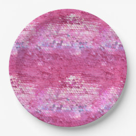 Plato De Papel Sirena de espuma rosa de Rubor