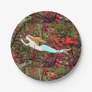 Plato De Papel sirena de la estrella del oro