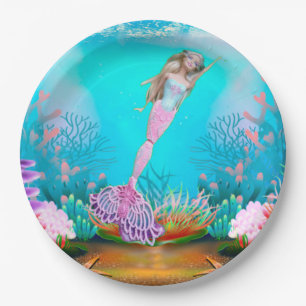 Plato De Papel Sirena Famosa