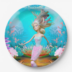 Plato De Papel Sirena Famosa