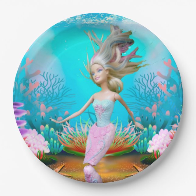 Plato De Papel Sirena Famosa (Anverso)