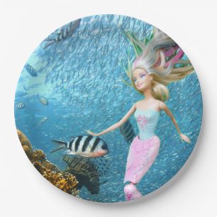 Plato De Papel Sirena Famosa