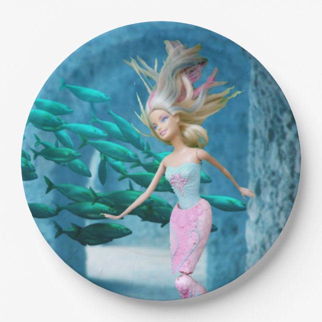 Plato De Papel Sirena Famosa (Anverso)