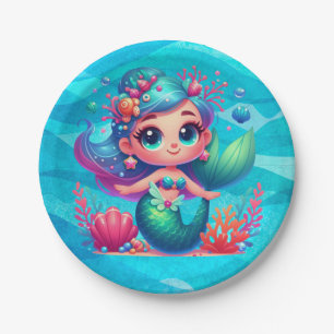 Plato De Papel Sirena submarina