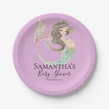 Sirenita Baby Shower. Bajo El Mar. Papel purpurina