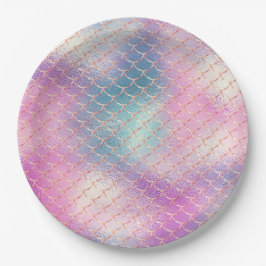 Plato De Papel Sirenita de oro de Aqua