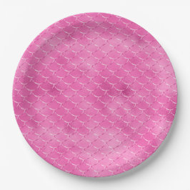 Plato De Papel Sirenita Rosa bonito